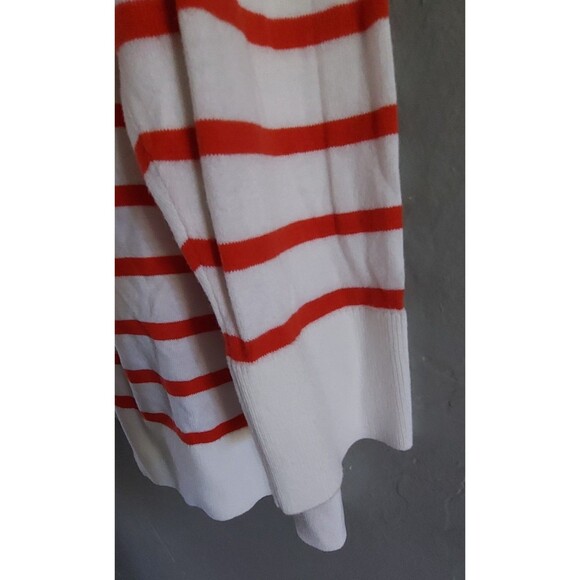 Nautica Women’s Open Front Cardigan Hoodie 100% Cotton Red White Striped XL - Picture 10 of 10